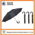 Professional OEM Factory Supply folded auto open umbrella with Crooked Handle